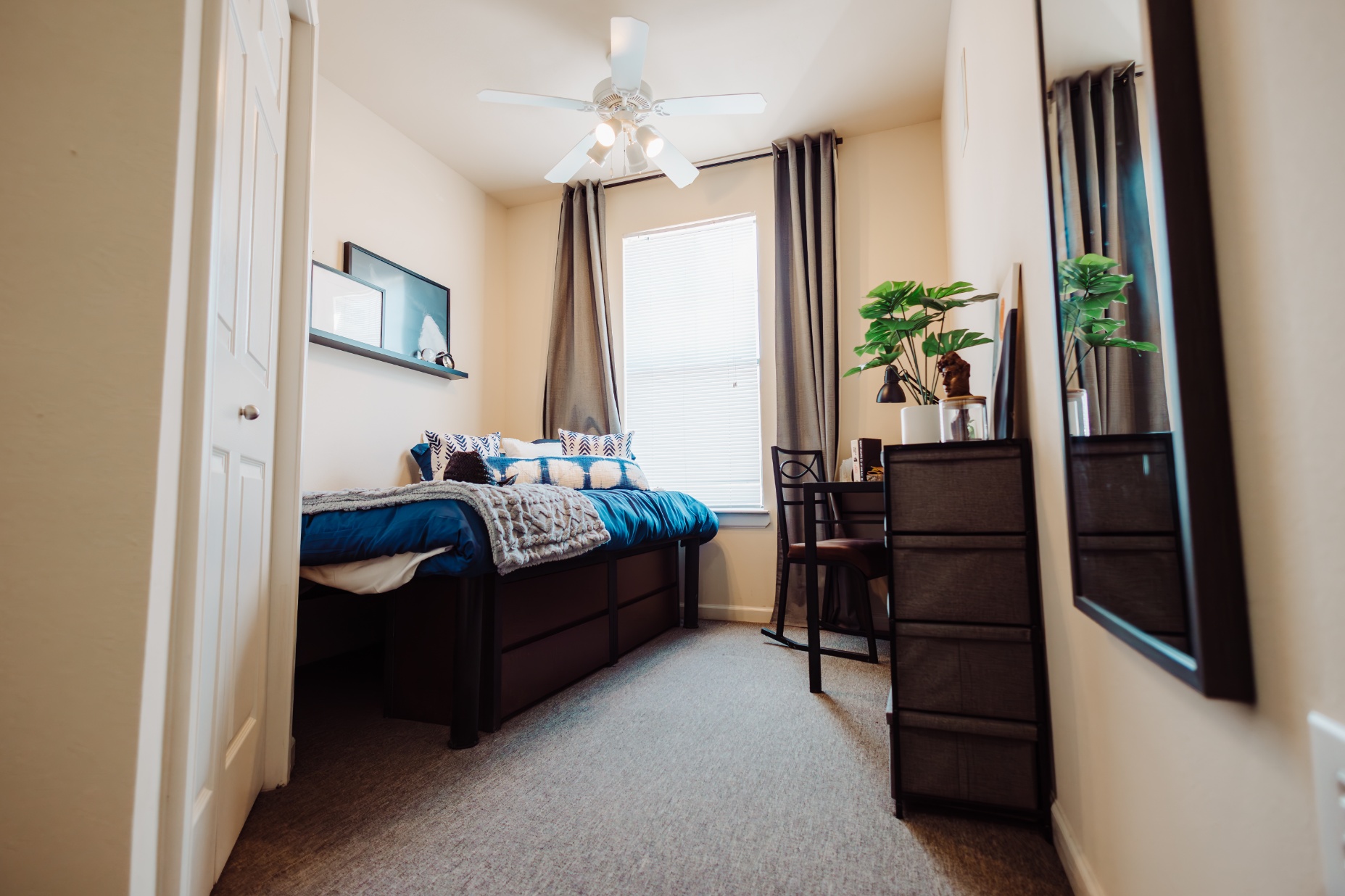 Fully furnished bedroom at Maverick Place